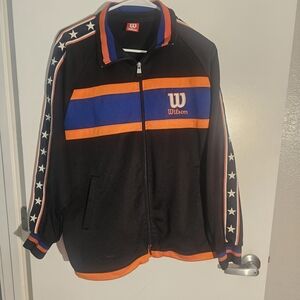 Wilson Men's Black and Orange Track Jacket